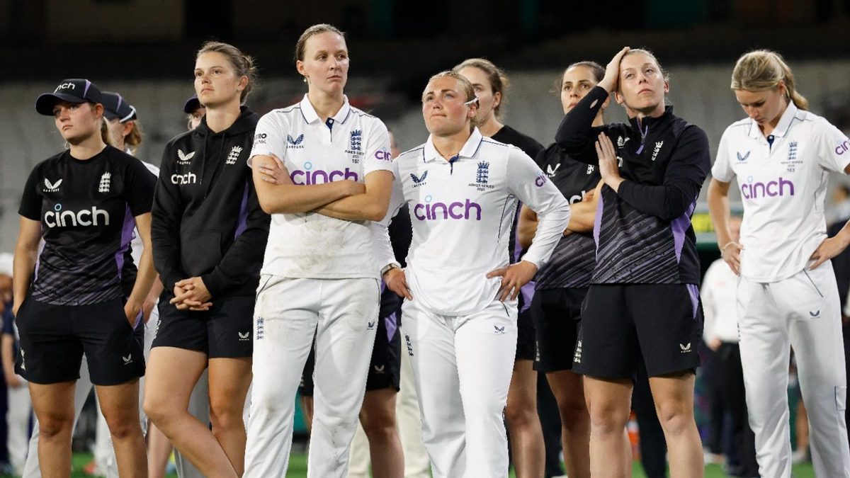 England women look on after 16-0 Ashes defeat