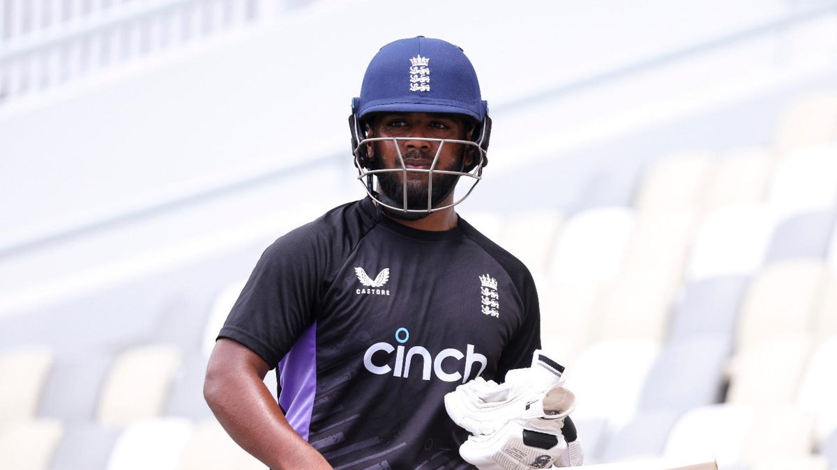 Rehan Ahmed of England looks on during nets ahead of the 3rd Test Match between Pakistan and England in Rawalpindi, Pakistan