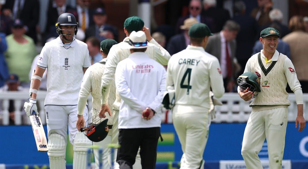 ‘That’s all you’ll ever be remembered for’ – Stuart Broad to Alex Carey after Jonny Bairstow dismissal