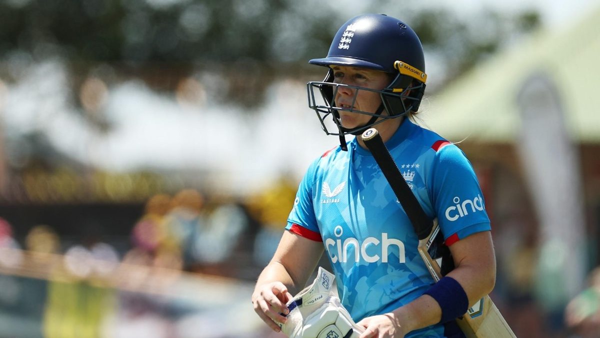 Heather Knight walks of the field after getting out in the second ODI against Australia 2025