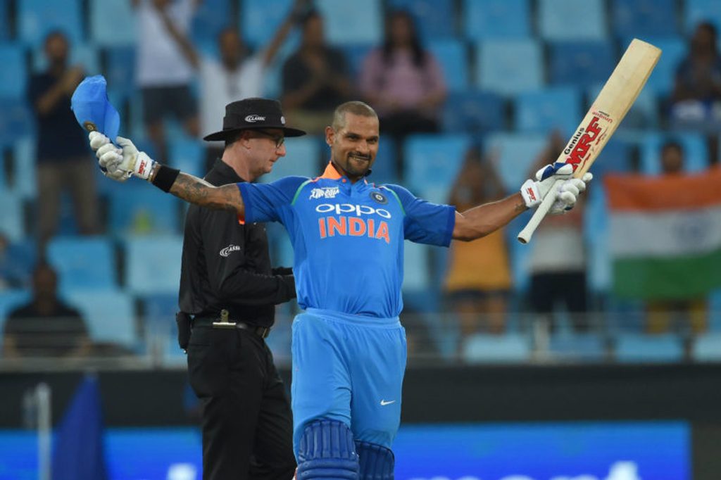Shikhar Dhawan brought up his 14th ODI hundred, scoring 127 from 120 deliveries