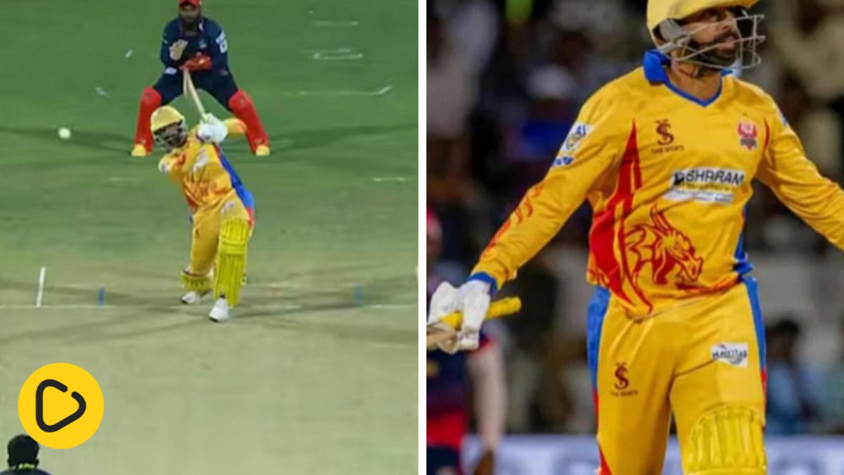 Varun Chakravarthy celebrates after winning a match with the bat in TNPL 2025