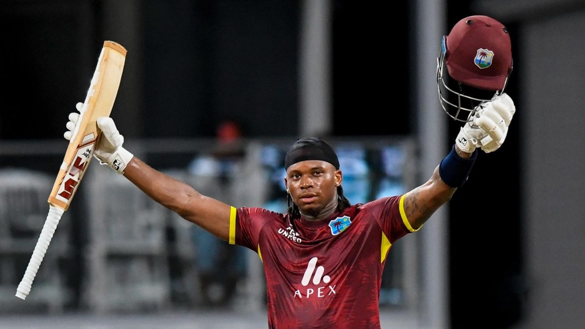 Keacy Carty celebrates ODI century