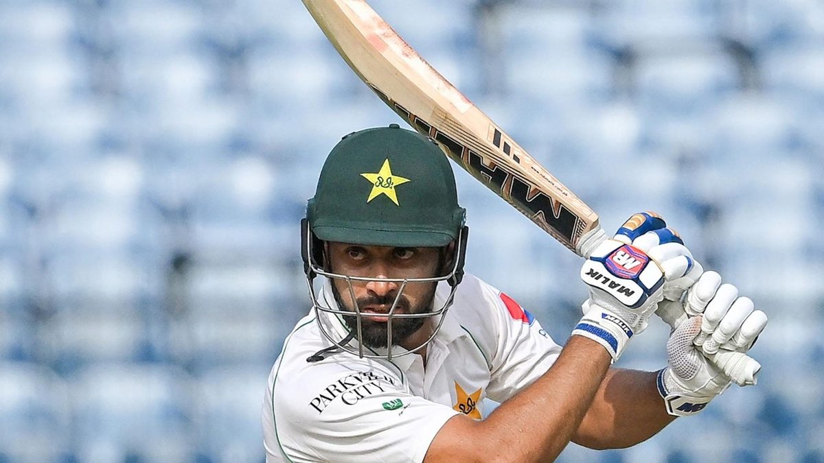 Abdullah Shafique bats in Test cricket for Pakistan