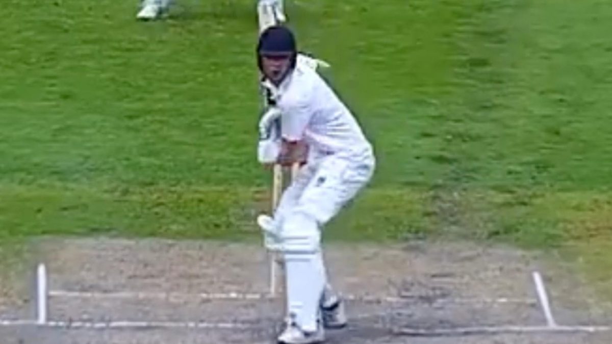 Rocky Flintoff plays shot for Lancashire U19s