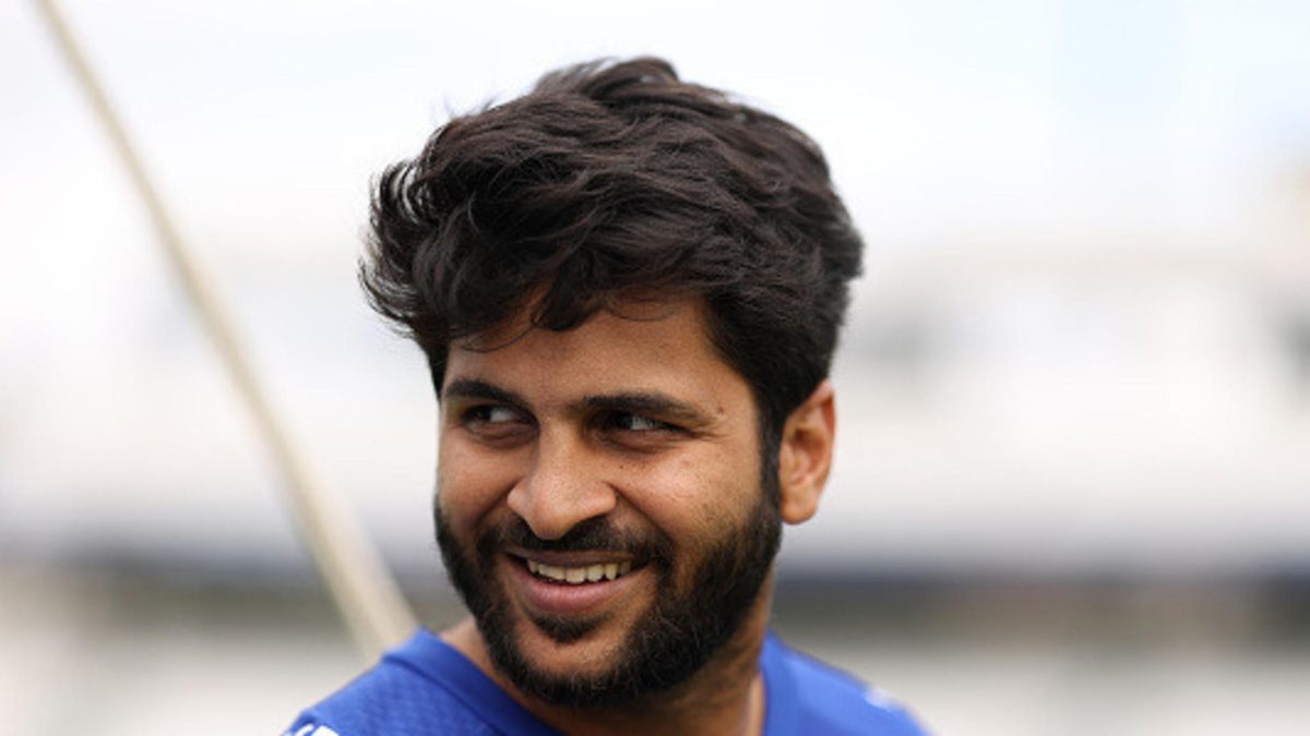 Shardul Thakur of India during a India Nets Session at The Kia Oval on July 30, 2025 in London, England