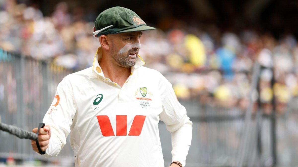 Nathan Lyon during the Perth Ashes Test