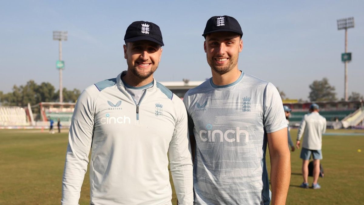Liam Livingstone and Will Jacks, two of England's most bonkers Bazball selections, wearing their caps before Test debut in Pakistan