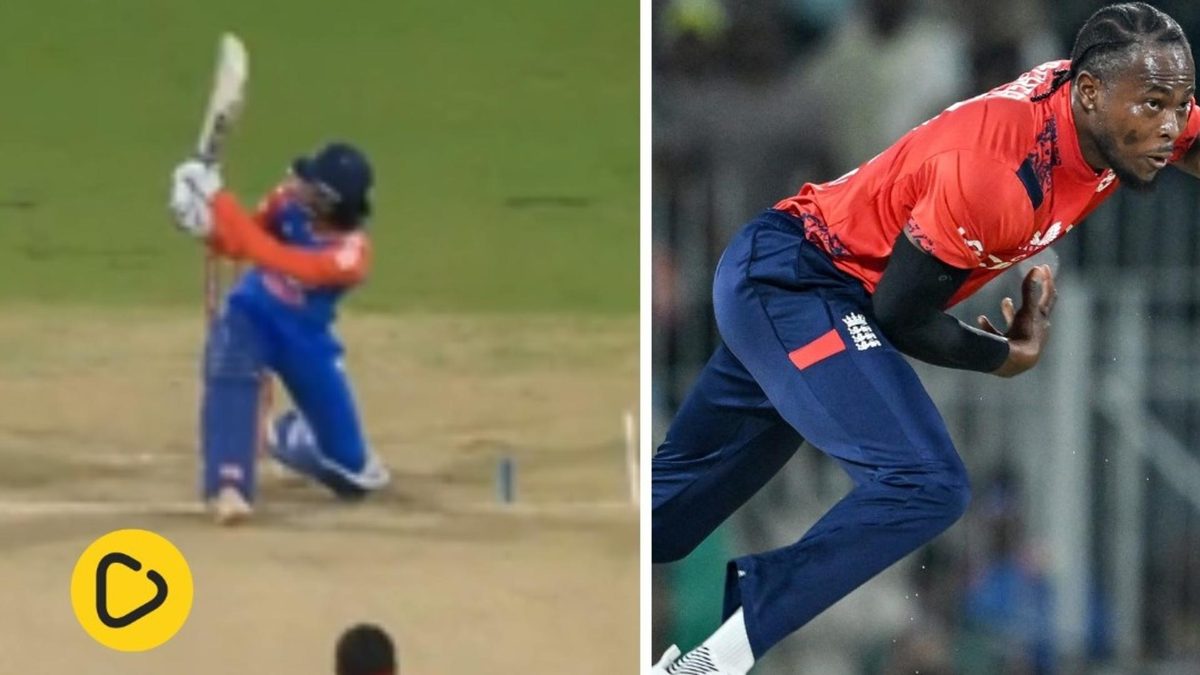 Watch: Tilak Varma flicked a 150.3kmph delivery by Jofra Archer over deep backward square for a massive six during the second India-England T20I today (January 25).