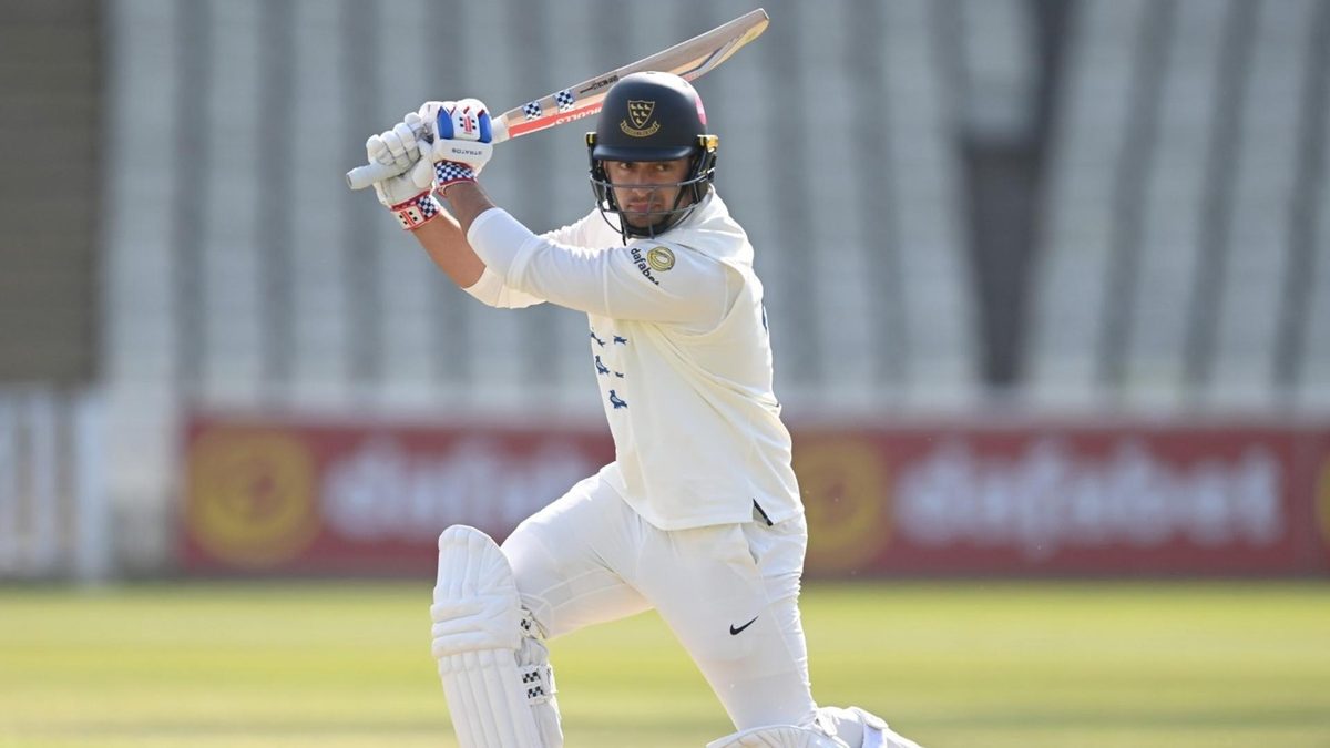 Tom Haines batting for Sussex before his England Lions century
