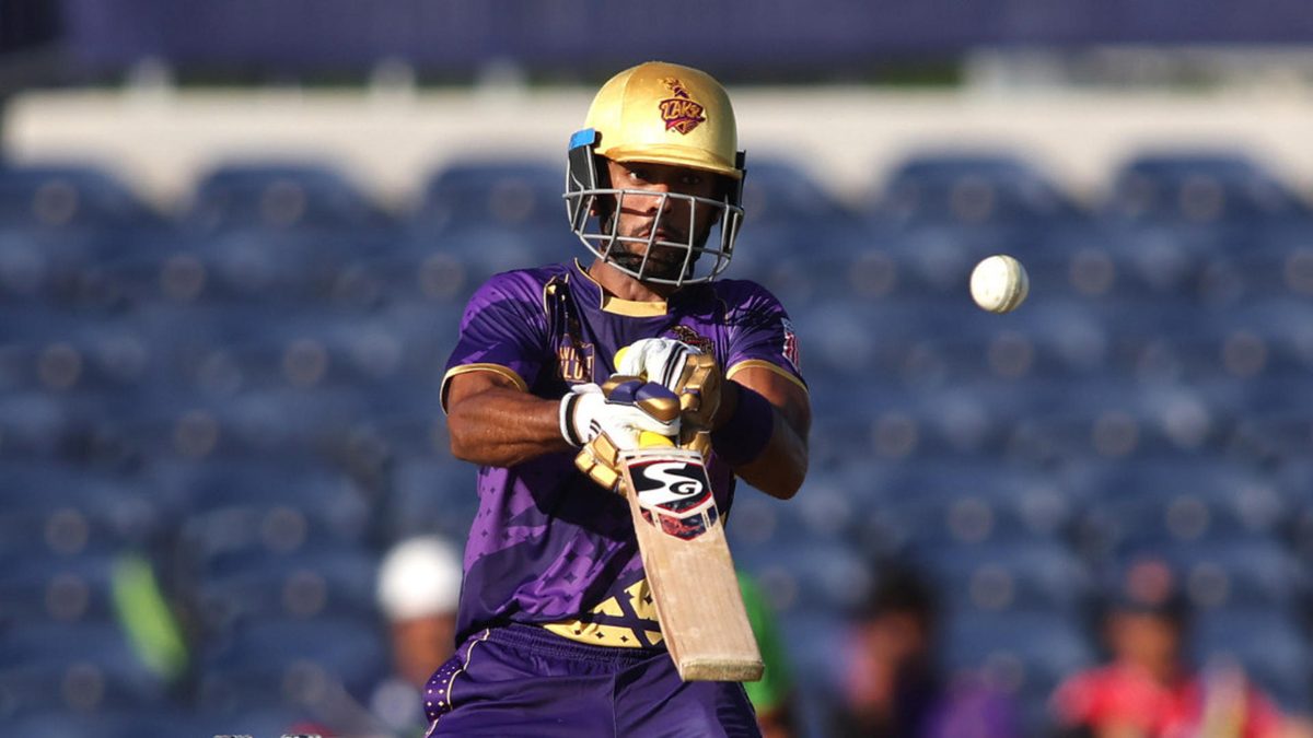 Unmukt Chand of Los Angeles Knight Riders ramps a delivery to the boundary during match 12 of the Cognizant Major League Cricket season 3 between Seattle Orcas and LA Knight Riders held at the Grand Prairie cricket stadium, Grand Prairie, United States of America (USA) on the 22nd June 2025