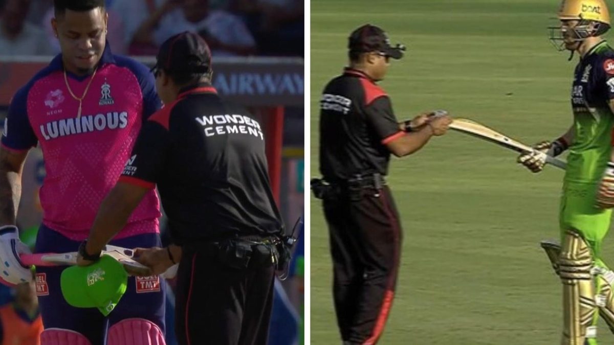 umpires checking bats