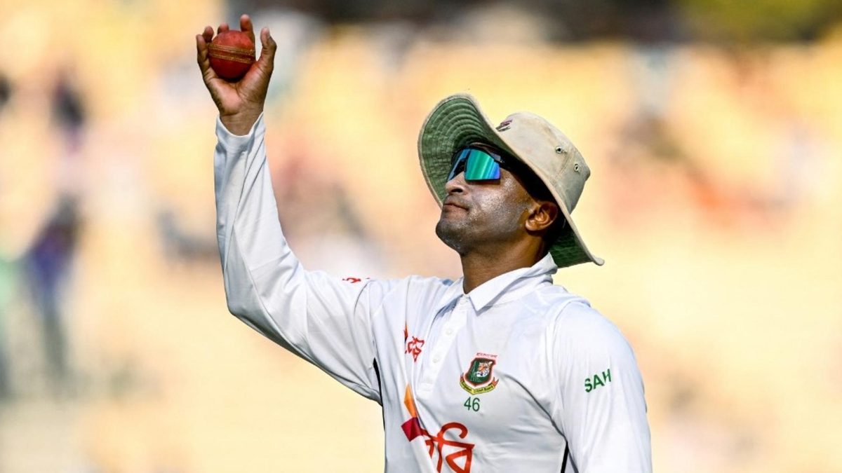 Shakib Al Hasan during the Chennai Test between India and Bangladesh