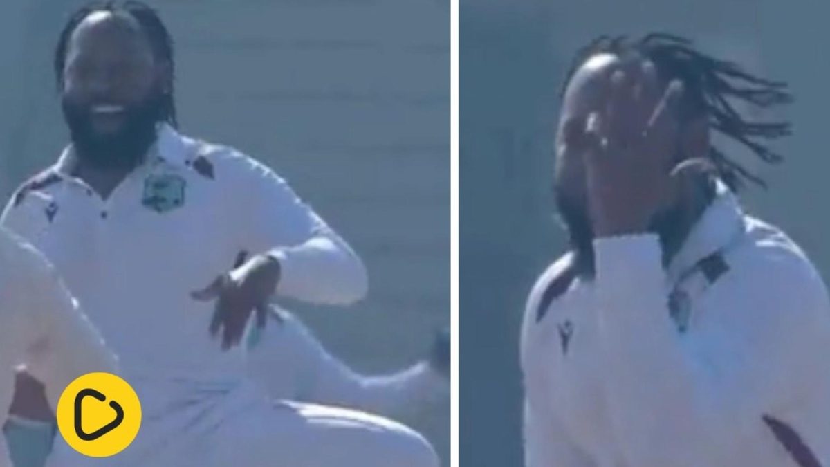 Watch: Jomel Warrican replicated Sajid Khan’s celebration, which the latter had whipped out after dismissing the bowler earlier in the Test, after guiding West Indies to a memorable win against Pakistan today (January 27).