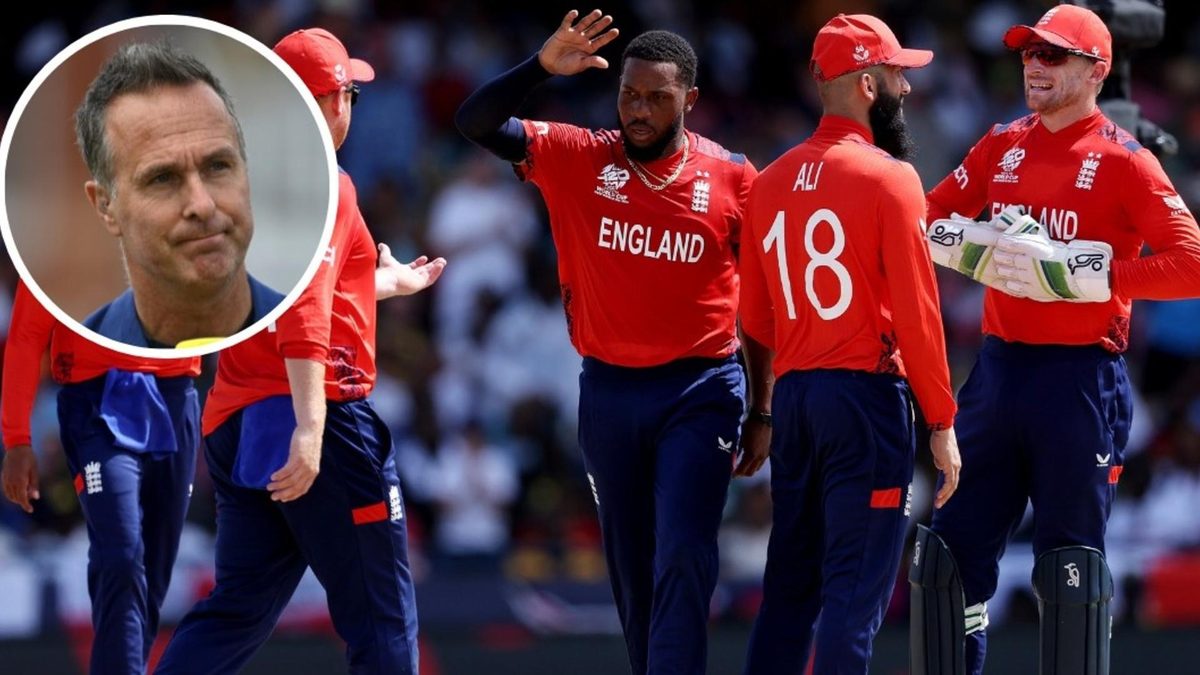 England celebrate during their T20 World Cup match against Australia.