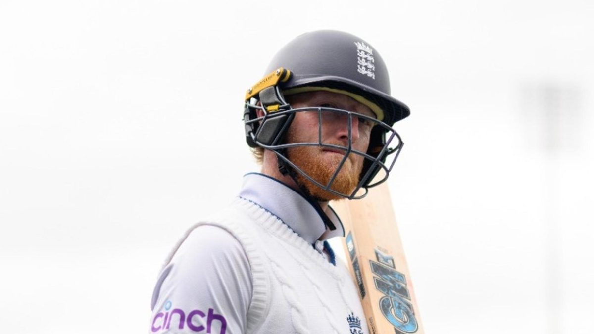 Ben Stokes, padded up to bat, stands on the boundary line before going out to bat in England's first Test against New Zealand at Christchurch