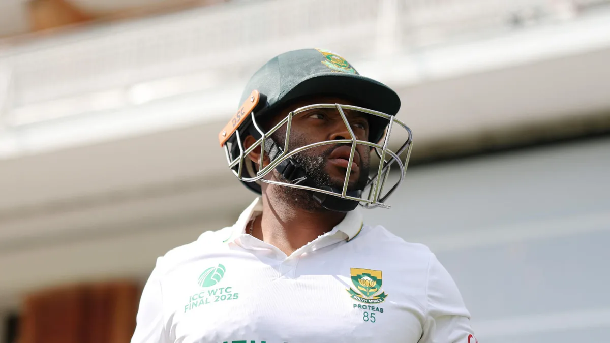 Temba Bavuma of South Africa walks out to bat during Day Four of the ICC World Test Championship Final between South Africa and Australia at Lord's Cricket Ground on June 14, 2025 in London, England
