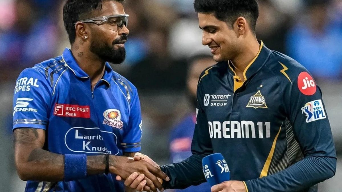 GT vs MI captains shaking hands