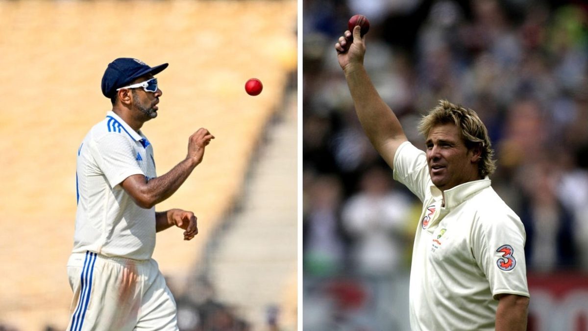 R Ashwin and Shane Warne, who are now level for five-wicket hauls in Test cricket.