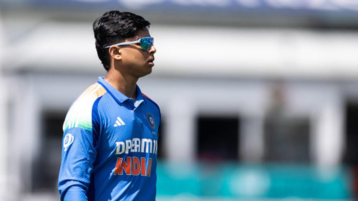 Vaibhav Suryavanshi of India U19 looks on during the Youth One Day Match between England U19 and India U19 at County Ground in Hove, England on June 25, 2025 in Hove, England