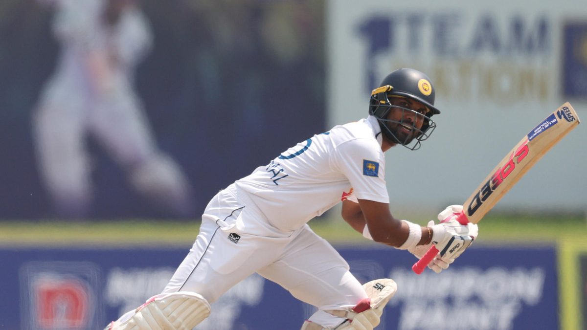 Dinesh Chandimal of Sri Lanka bats during day three of the Second Test match in the series between Sri Lanka and Australia at Galle International Stadium on February 08, 2025 in Galle, Sri Lanka