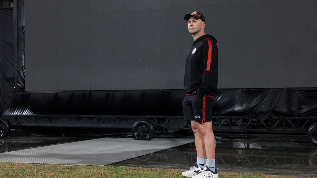 Jonathan Trott waits for the rain god to relent