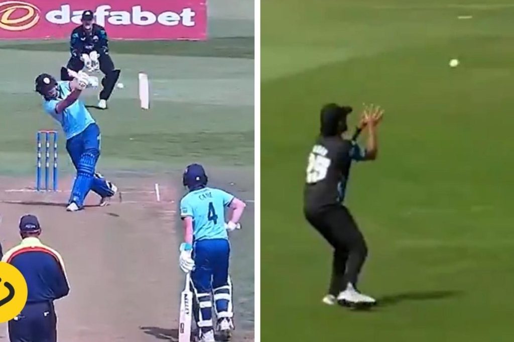 Watch: Bat snaps into two, ball flies to fielder in bizarre One-Day Cup dismissal