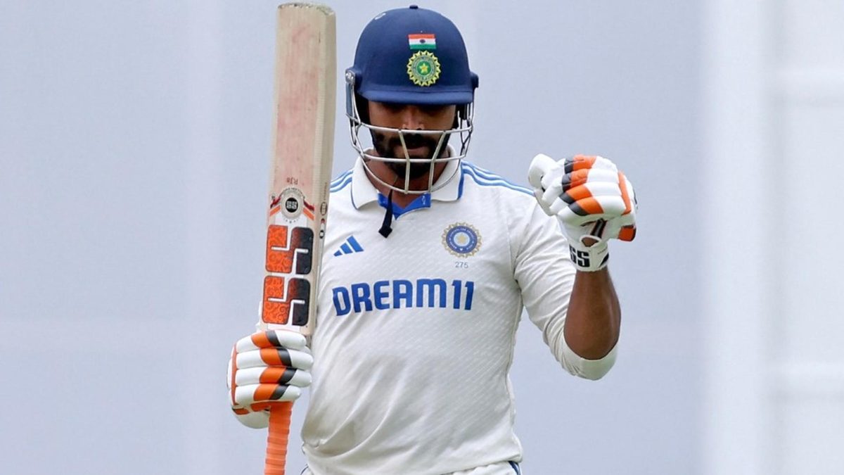 Jadeja celebrates after reaching fifty against Australia