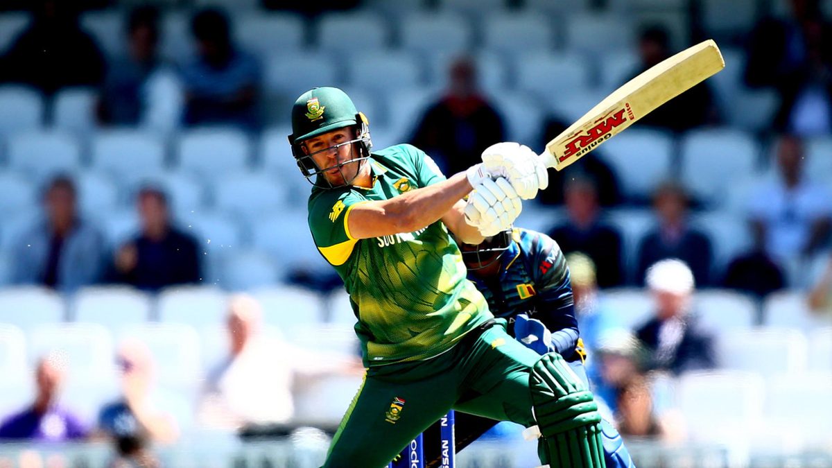 AB de Villiers of South Africa bats during the ICC Champions Trophy match between Sri Lanka and South Africa at The Kia Oval on June 3, 2017 in London, England
