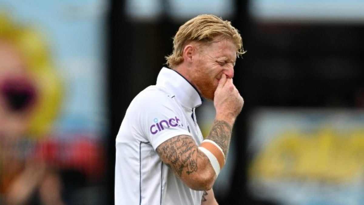 Ben Stokes limps off the field after picking a left hamstring injury against New Zealand in Hamilton