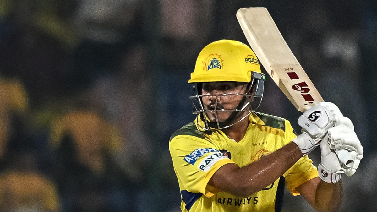 Chennai Super Kings' Ayush Mhatre plays a shot during the Indian Premier League (IPL) Twenty20 cricket match between Chennai Super Kings and Rajasthan Royals at the Arun Jaitley Stadium in New Delhi on May 20, 2025