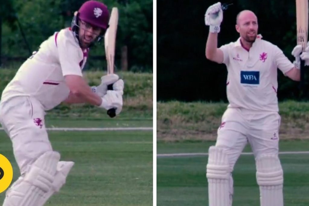 Watch: Jack Leach raises spectacles to celebrate Somerset Second XI century