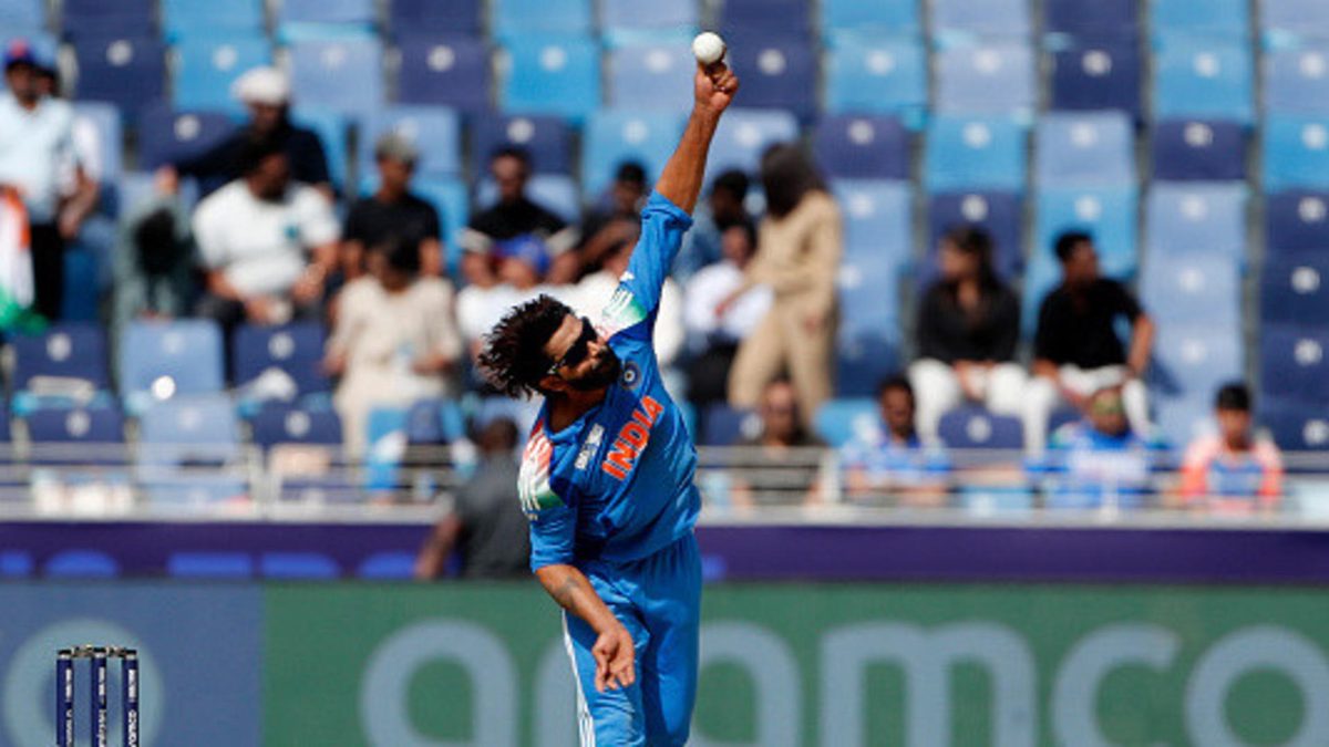 Ravindra Jadeja of India during the ICC Champions Trophy 2025 final match India between New Zealand at Dubai International Stadium on March 9, 2025 in Dubai, United Arab Emirates