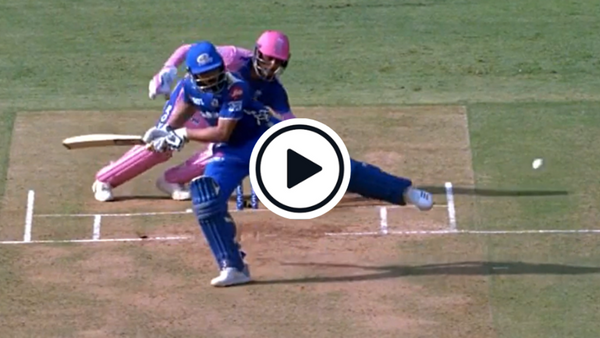 watch-rohit-sharma-saves-his-wicket-with-quick-footwork.Click to read full article.