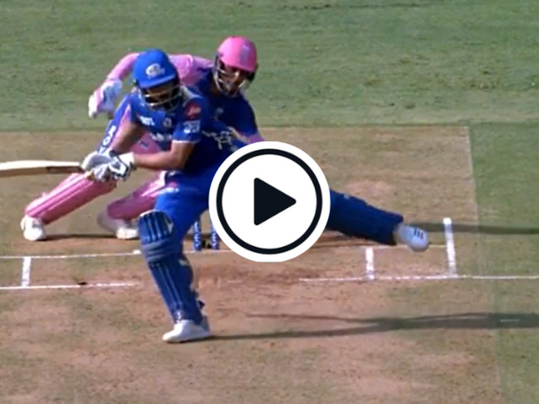 watch-rohit-sharma-saves-his-wicket-with-quick-footwork.Click to read full article.