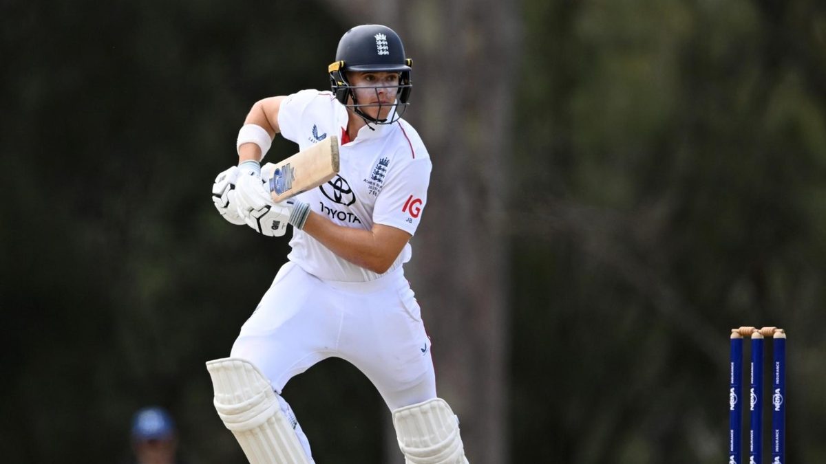Jacob Bethell batting for England Lions in Australia