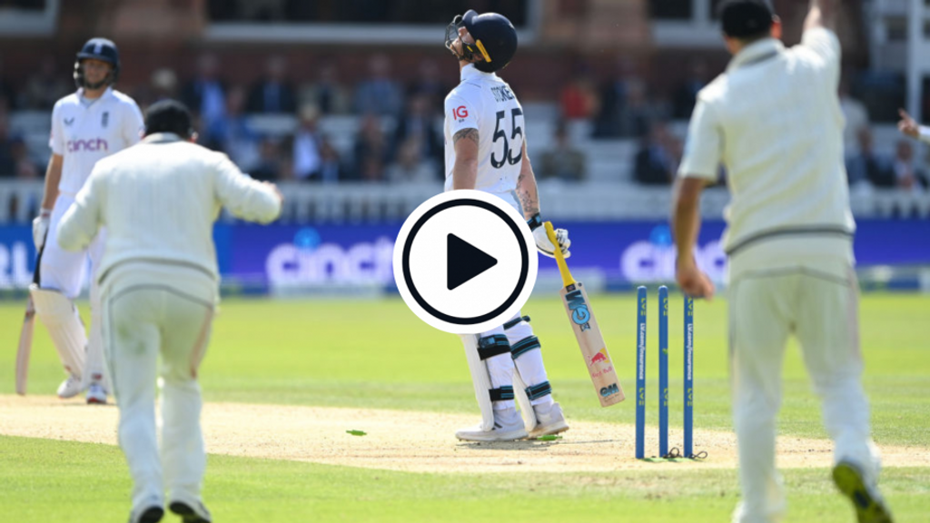 Watch: Ben Stokes bowled by Colin de Grandhomme – but no-ball gives England captain a second life