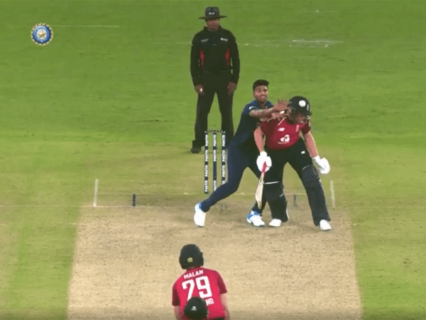 umpire-intervenes-after-jonny-bairstow-blocks-washington-sundar-from-attempting-return-catch.Click to read full article.