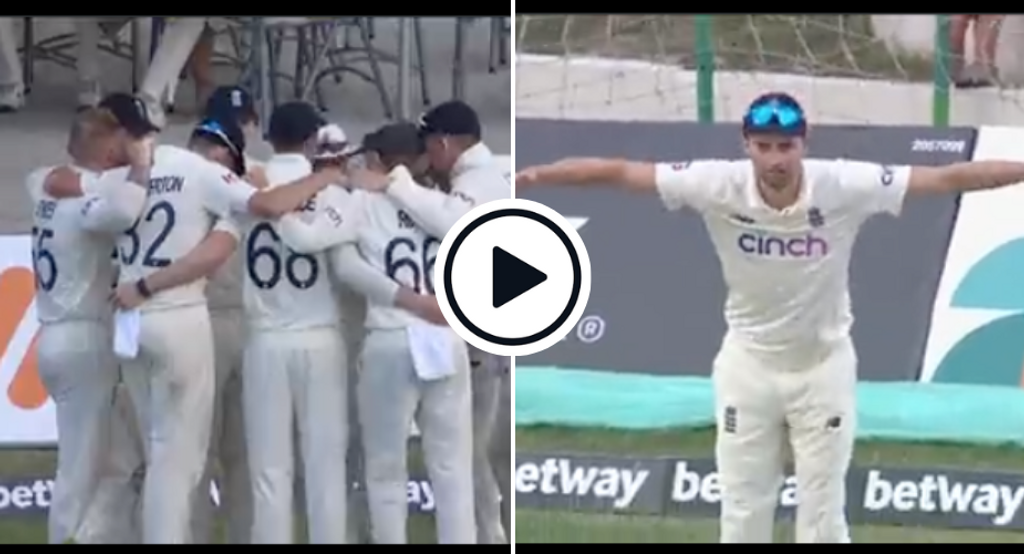 Watch: Mark Wood hilariously mimes air-hug after missing out on team huddle
