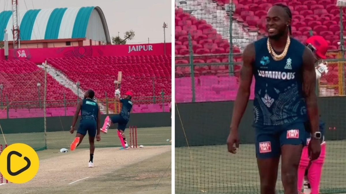 Jofra Archer bowls to 14-year-old Vaibhav Suryavanshi in the IPL nets