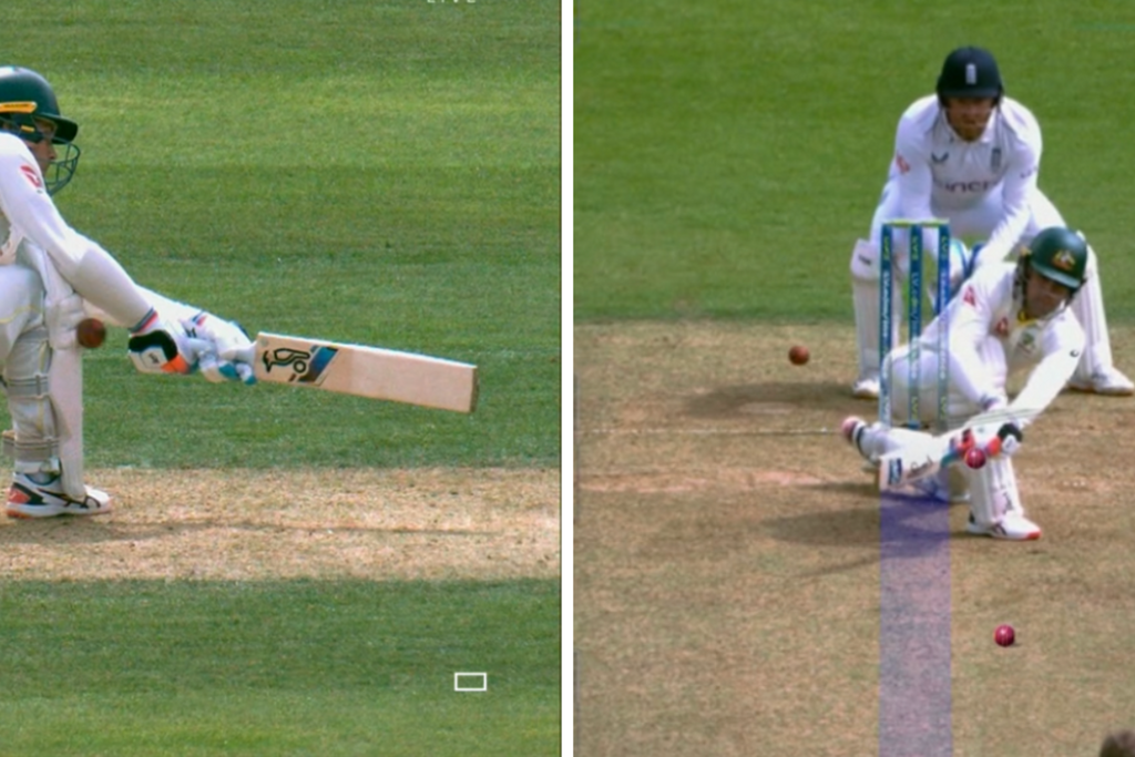 Two wrongs make a right? Viewers spot apparent missed deflection, ball-tracking error in Alex Carey lbw review