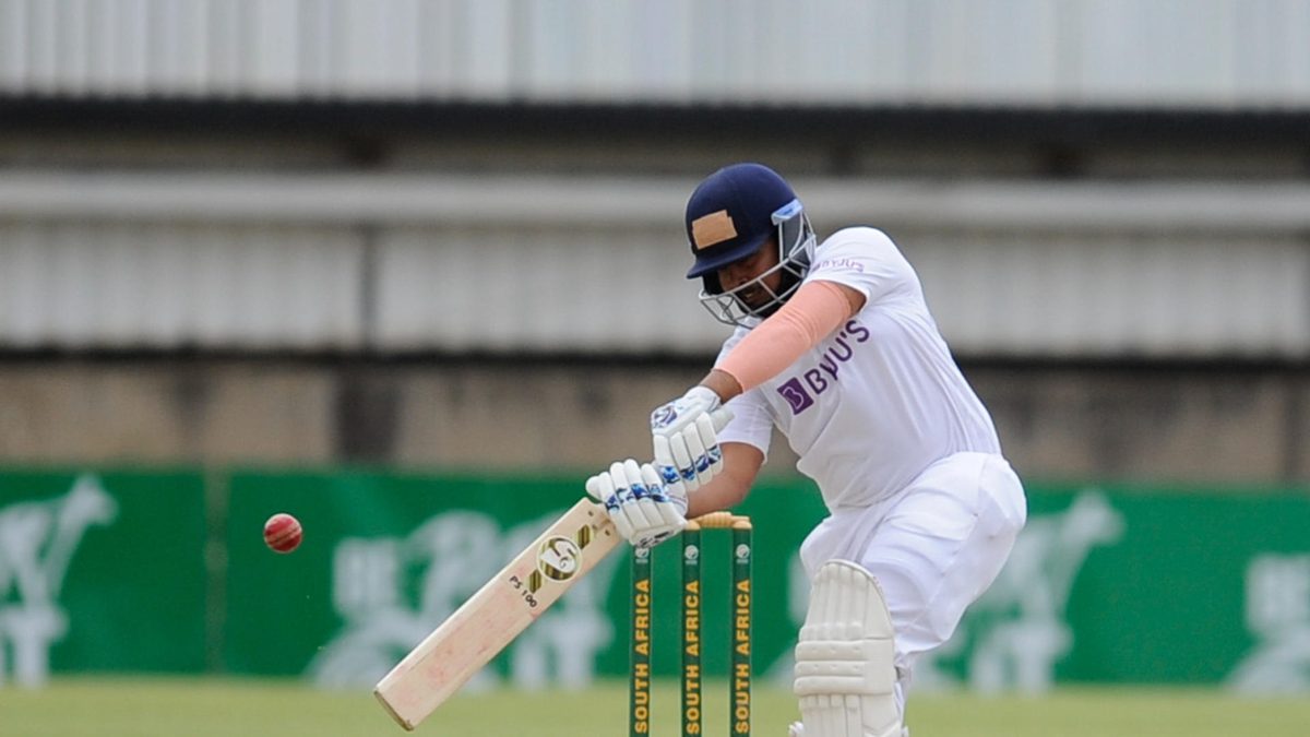 Prithvi Shaw of India A during day 4 of the 2nd Four-Day Tour match between South Africa A and India A at Manguang Oval on December 03, 2021 in Bloemfontein, South Africa