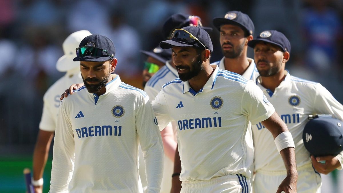 India players walk off the field after the first Border-Gavaskar Test 2024