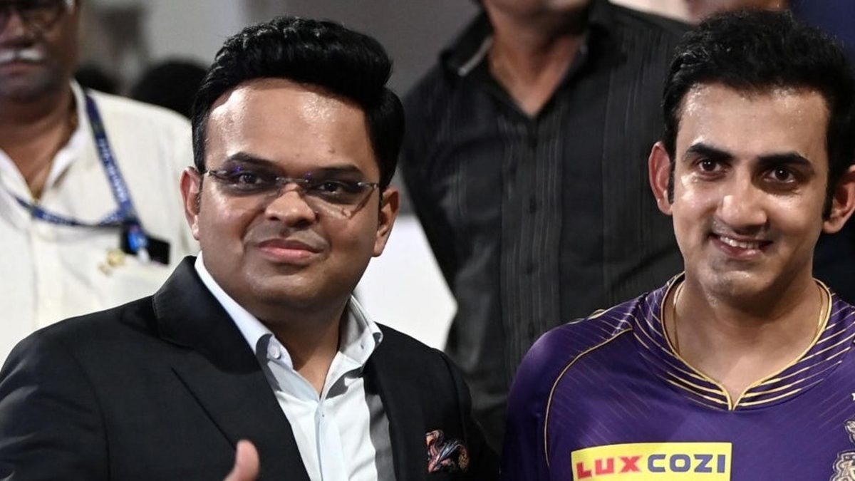Gautam Gambhir with Jay Shah during IPL 2024