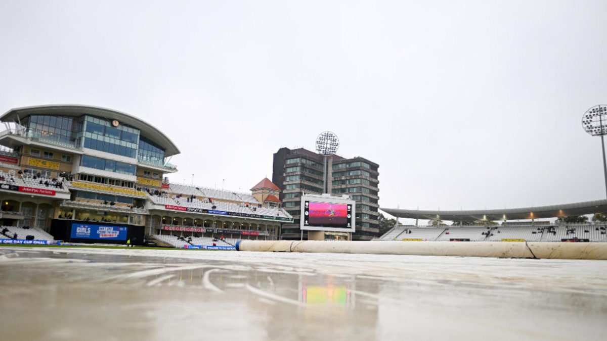 General view as rain delays the start of the match during the Metro Bank One Day Cup Final match between Somerset and Glamorgan at Trent Bridge on September 22, 2024 in Nottingham, England