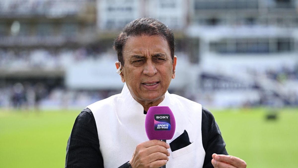 Media member and former Indian cpatain, Sunil Gavaskar speaks during day four of the Fifth Test Match between England and India at The Kia Oval on August 03, 2025 in London, England