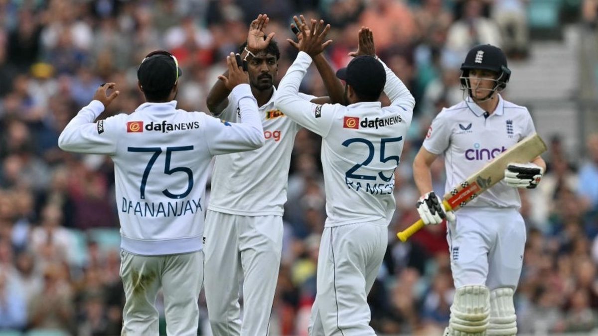 Harry brook looks on as he is dismissed on the second day of the third England-Sri Lanka Test, a dismissal that prompted a dramatic England batting collapse