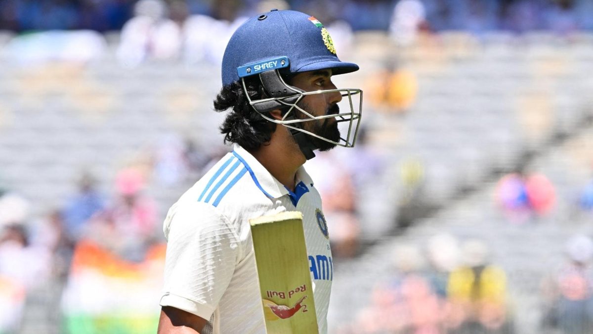 KL Rahul walks off the field for India