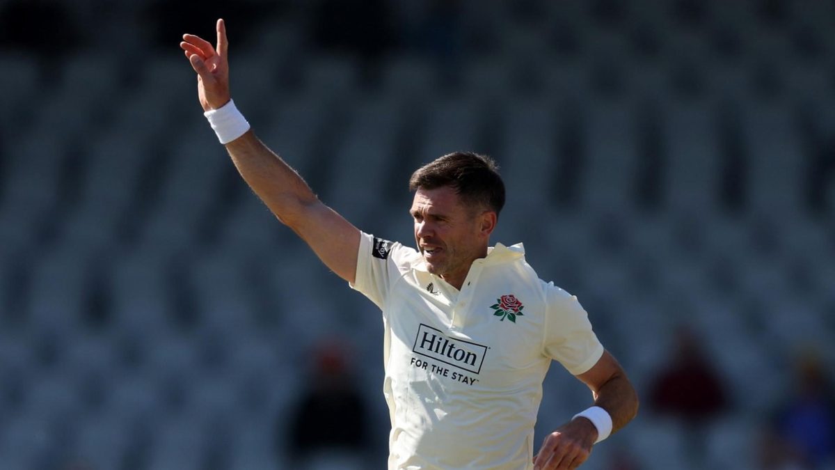 James Anderson takes wicket for Lancashire on County return