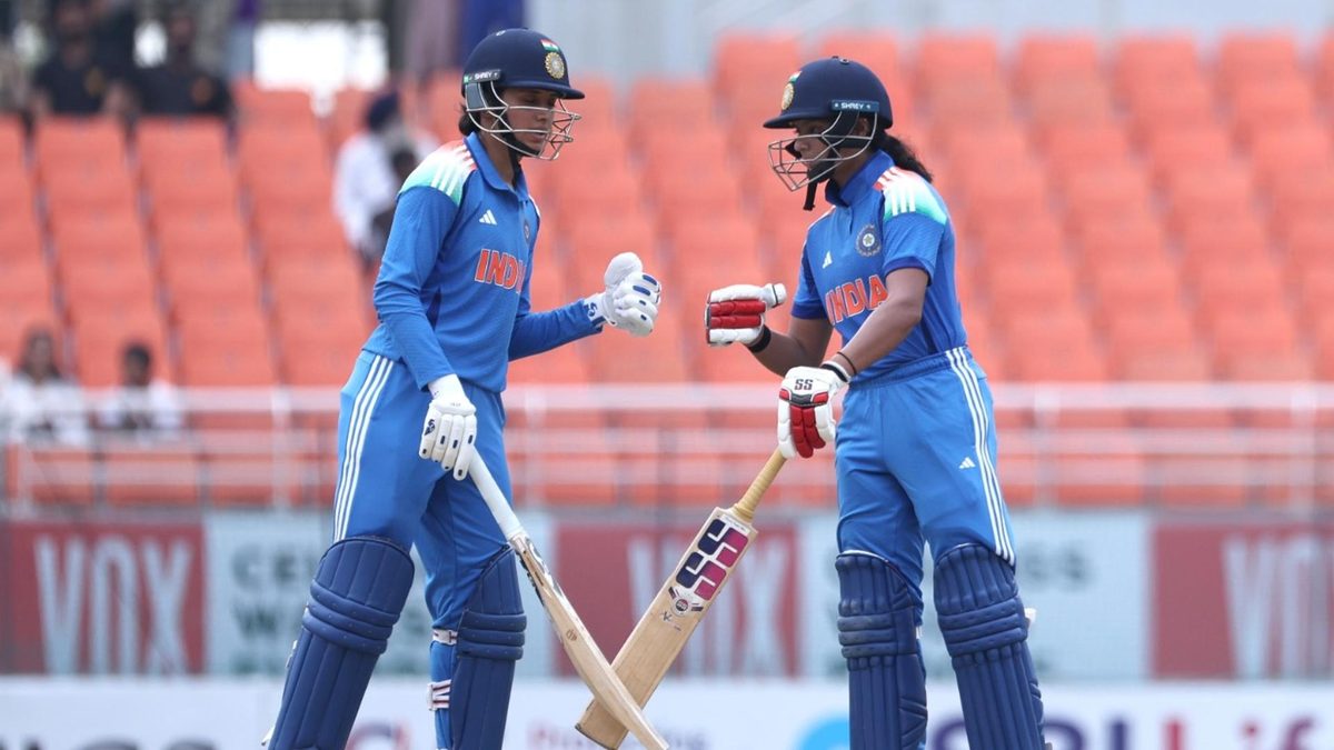 India opening batters punch gloves in women's ODI against Australia